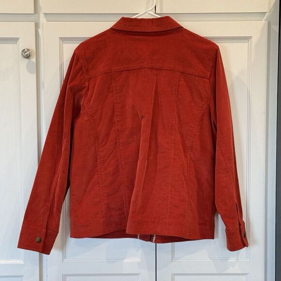 Denim & Co Blazer Womens Size Large Rust Corduroy Jacket Snaps Pockets - Picture 3 of 3